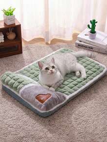 This Pet Mattress Is Suitable For All Seasons And Can Be Machine-Washed. This Orthopedic Pet Mattress Features Reinforced Edges That Are Anti-Slip And Non-Deformable, Making It An Essential Comfort Item For Dogs And Cats. It's Suitable For Small, Medium, And Large Dogs, And Can Provide A Warm Resting Place For Pets Even On Cold Winter Nights. - Green - View 4