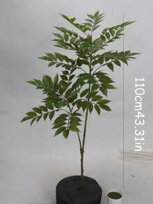 76/140cm Tropical Artificial Ficus Tree Fake Large Nandina Tree Branch Plastic Palm Tree Tall Green Banyan Plants For Home Garden Office Decor Without Pot - Green - View 13