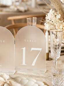 5x7 Inch Mirror Arched Wedding Table Number Plate With Gold Bracket, Pre-Printed Numbers 1-20. Ideal For Wedding Receptions, Parties, Restaurants. Great As Gifts, Home Decor, Party Favors, Suitable For Birthdays, Graduations And Bachelor Parties. - multicolor - View 14