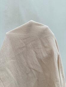 Serisse 女士简约交叉绑带短袖休闲连衣裙，适合办公室和通勤穿着。 - 杏色 - 查看 10