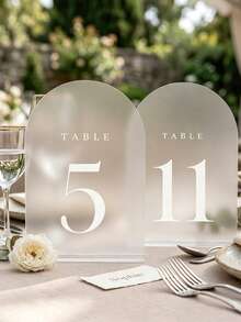 5x7 Inch Mirror Arched Wedding Table Number Plate With Gold Bracket, Pre-Printed Numbers 1-20. Ideal For Wedding Receptions, Parties, Restaurants. Great As Gifts, Home Decor, Party Favors, Suitable For Birthdays, Graduations And Bachelor Parties. - multicolor - View 18