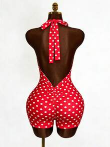 Mistrie Bộ jumpsuit ôm dáng không tay cổ đứng chấm bi, thời trang mùa hè. - Nhiều màu - Xem 4