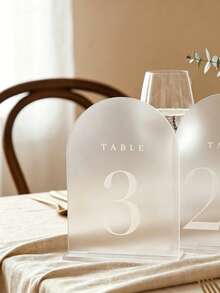 5x7 Inch Mirror Arched Wedding Table Number Plate With Gold Bracket, Pre-Printed Numbers 1-20. Ideal For Wedding Receptions, Parties, Restaurants. Great As Gifts, Home Decor, Party Favors, Suitable For Birthdays, Graduations And Bachelor Parties. - multicolor - View 5
