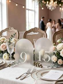5x7 Inch Mirror Arched Wedding Table Number Plate With Gold Bracket, Pre-Printed Numbers 1-20. Ideal For Wedding Receptions, Parties, Restaurants. Great As Gifts, Home Decor, Party Favors, Suitable For Birthdays, Graduations And Bachelor Parties. - multicolor - View 17
