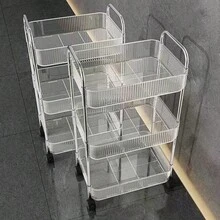 亚克力零食推车式储物架，浴室落地式储物架，可移动化妆品储物架 - 彩色 - 查看 7