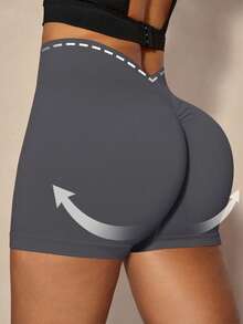 Easithlete Bộ 3 quần short thể thao nữ màu đen, xám đậm, xám nhạt, cạp chun nhún, nâng ngực gợi cảm, thích hợp cho yoga và thể dục, chất liệu co giãn thoải mái, hàng mới về bán chạy - Nhiều màu - Xem 5