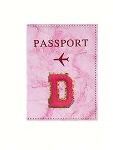 1 Stück PU-Leder Reisepasshalter mit Stickerei-Buchstaben, Kreditkartenhalter, Dokumentenmappe, Geldbörse, Reise-Accessoire, Hochzeitsgeschenk, Multifunktionsschutz für wichtige Reisedokumente beim Flugzeug-Grenzübertritt, Passcover, Passmappe, Passhalter, Passaccessoire für Männer und Frauen, Reiseessentials - Pink - Übersicht 30