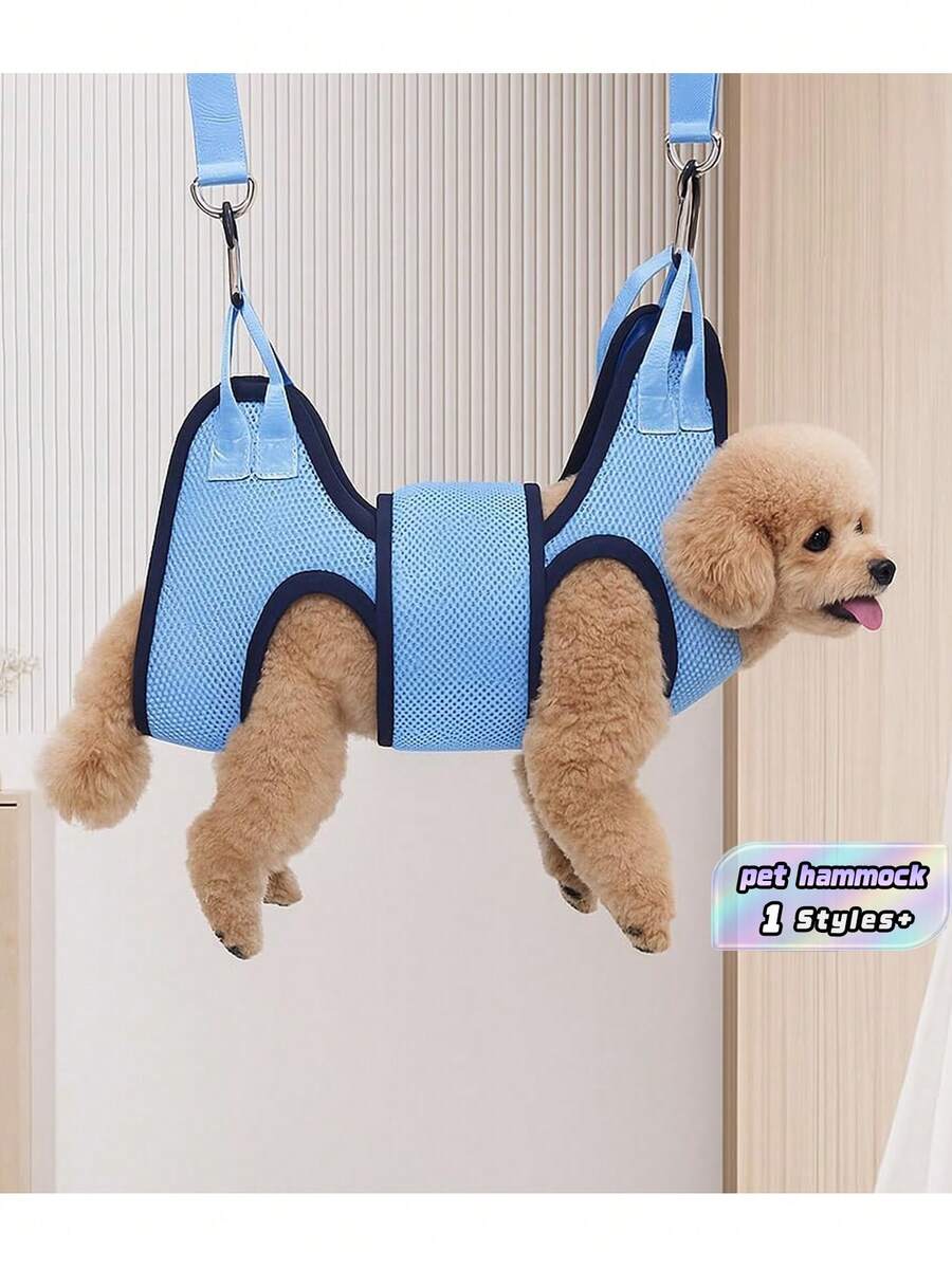 猫狗指甲修剪器,适用于小型至中型猫咪,固定式和悬挂式辅助猫咪洗澡袋,可用于喂药、修剪和美容辅助,面料柔软舒适,宠物美容吊床。 - 淺藍色 - 查看 1