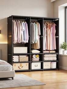 1PC Portable Closet, Closet Organizer, Multifunctional, Fashionable Wardrobe With Dustproof Function, Freestanding Display, Floor Assembly Storage Rack, Storage Cabinet For Bedroom Living Room Home - Multicolor - View 5