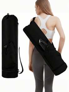 Bolsa para esterilla de yoga con bolsillo para botella de agua, bolsillo húmedo y cuerda ajustable, bolsa portaestera de yoga multifuncional para almacenamiento, bolsa de deporte y gimnasio - regalo para mujeres - Multicolor - Ver 7