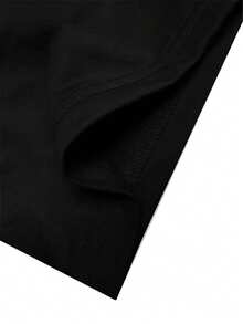 Manfinity Dauomo Plus Size Men's Casual Letter Print Round Neck Short Sleeve T-Shirt, Versatile Daily Wear - Black - View 4