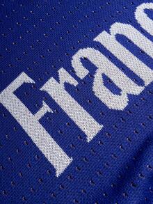 GALLERY FADE Men's Contrast Color Patchwork Short Sleeve Knit Top, Football - Blue - View 7