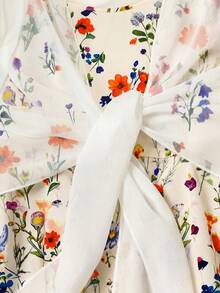 SHEIN Clasi 大尺碼女款花卉印花吊帶洋裝與前綁帶開襟外套 2 件套 - 彩色 - 查看 3
