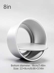 1/3/4/5 件装，5 种尺寸可选，圆形蛋糕模具，凸起加厚，不粘铝材质，底部可拆卸，适用于制作蛋糕、饺子和甜点——是家庭聚会、派对和分层点心/甜点服务的理想之选 | 光滑糕点托盘，烘焙配件 - 彩色 - 查看 10