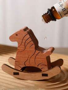 Cirelle 1pc Wooden Horse Aromatherapy Diffuser – Natural Black Walnut/Rosewood Essential Oil Evaporator (No Essential Oil) - multicolor - View 9