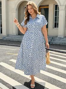 Easura Plus Size Women Floral Print Casual Goth Elegant Party Vacation Tea Party Summer Dress White, For Summer Outing Cover Up, Formal Vacation - Multicolor - View 2
