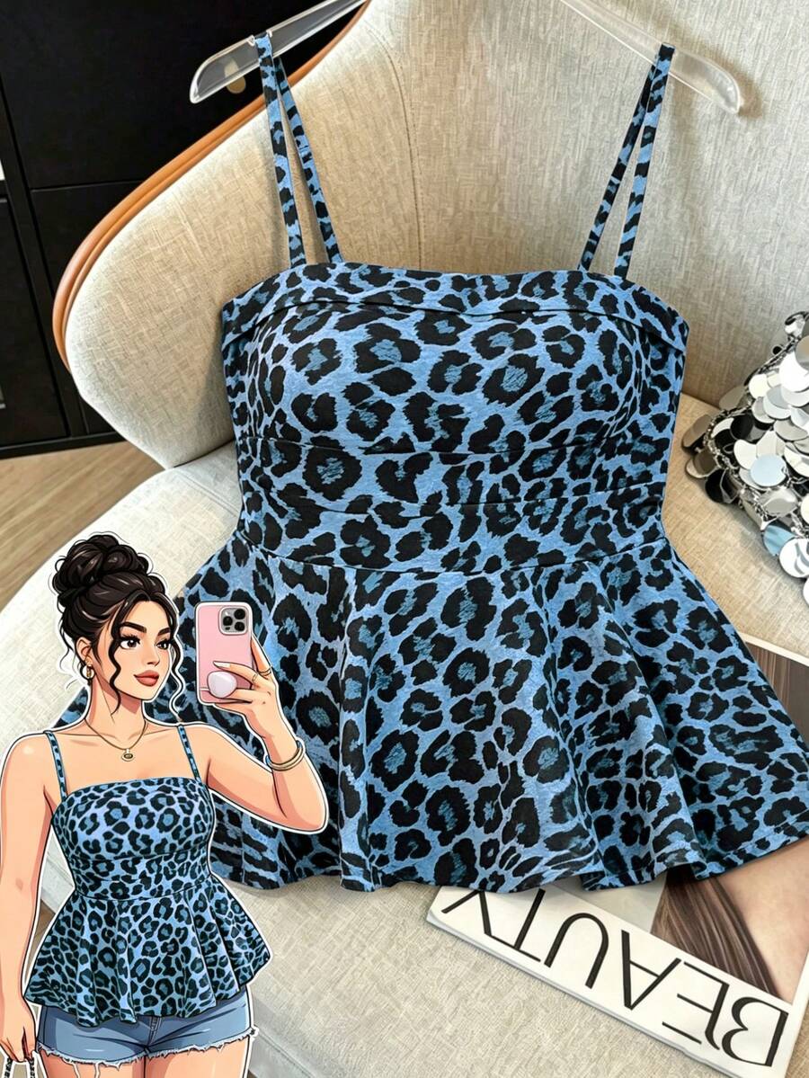 GlowEve CURVE 大码编织优雅夏季女士吊带上衣和背心 - 藍色 - 查看 1