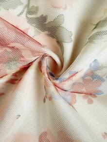 Elenzga Đầm dáng rộng thanh lịch, lãng mạn bằng chiffon và vải dệt kim họa tiết hoa, thích hợp cho kỳ nghỉ, tiệc trà, lễ Phục sinh, kỳ nghỉ xuân, tiệc tối. - Nhiều màu - Xem 8