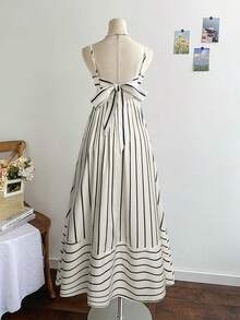 Linhara CURVE Plus Size Women Striped Ruffle Hem Camisole Dress - Multicolor - View 2