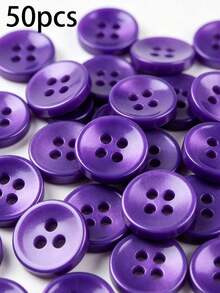 50/100/200/300/500/1000 Pcs Buttons - Dark Purple Vintage Round Buttons For DIY Projects, Shirts, Sewing, Small Accessories (E.G., Wallets) And DIY Wallet Making. - Deep Purple - View 10