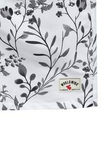 Manfinity Swimmode Men's Floral Print Drawstring Waist Casual Beach Shorts , Holiday Vacation Beach Hawaii Tropical Swim Bathing Couple's Date Vacation - Black and White - View 7