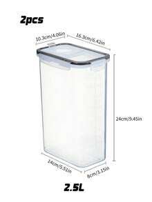Bộ 1/2/4 hộp đựng ngũ cốc có vòi rót, hộp đựng thực phẩm kín hơi để sắp xếp nhà bếp và phòng đựng đồ, hộp đựng ngũ cốc bằng nhựa kèm cốc đong. - trắng - Xem 14