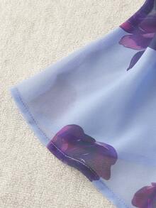 GlowEve CURVE Áo tank top dáng rộng chất liệu chiffon in kỹ thuật số, thích hợp mặc mùa hè. - Màu tím hoa cà - Xem 5