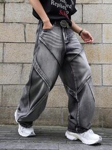 Manfinity EMRG Quần Jeans Nam - Màu Xám nhạt - Xem 1