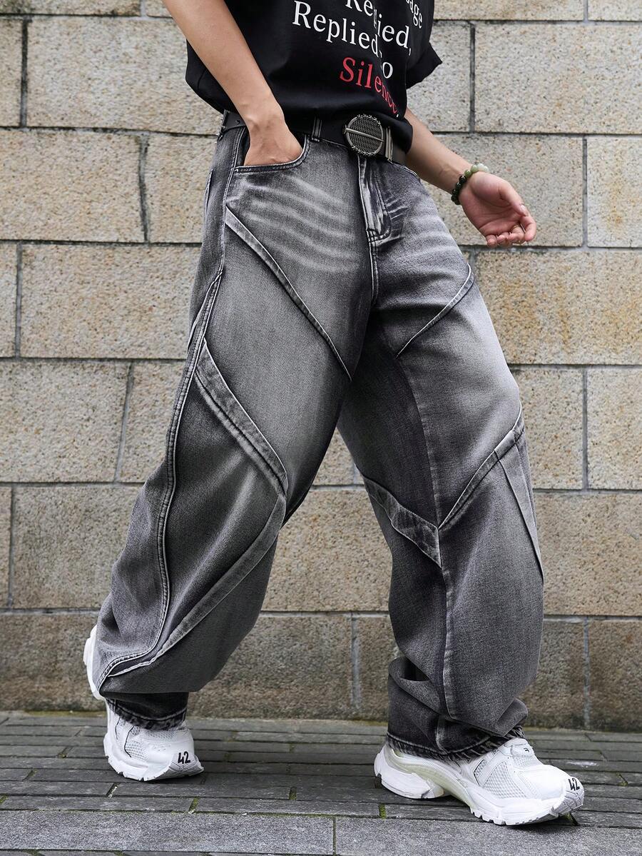 Manfinity EMRG Quần Jeans Nam - Màu Xám nhạt - Xem 1