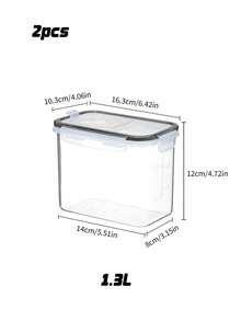 Bộ 1/2/4 hộp đựng ngũ cốc có vòi rót, hộp đựng thực phẩm kín hơi để sắp xếp nhà bếp và phòng đựng đồ, hộp đựng ngũ cốc bằng nhựa kèm cốc đong. - trắng - Xem 13