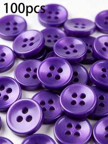 50/100/200/300/500/1000 Pcs Buttons - Dark Purple Vintage Round Buttons For DIY Projects, Shirts, Sewing, Small Accessories (E.G., Wallets) And DIY Wallet Making. - Deep Purple - View 11