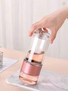 1pc Glass Tea Infuser Bottle, Double-Layer Glass Water Bottle With Filter, Loose Leaf Tea Steeper, Portable Tea Maker, Borosilicate Glass, Leak-Proof, Separate Tea Leaf Compartment, Suitable For Cold & Hot Drinks, Travel, Office, Home Use, Adult Healthy Gift - Multicolor - View 6