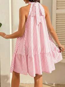 SHEIN Vestido de tirantes finos sin mangas a rayas - Rosa - Ver 2