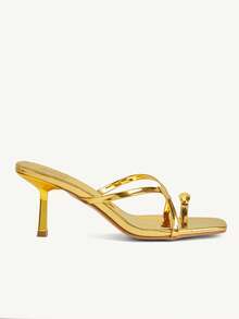 CUCCOO SZL Women's Fashion Daily Wear High Heel Sandals - Gold - View 3