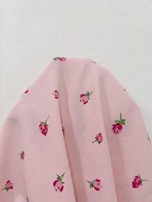 Sunnyshic Floral Print Chest Ruched Cinched Waist Neck Ruffle Hem Short Dress - Multicolor - View 5