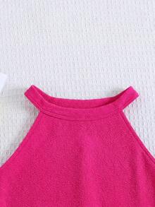 Bộ đồ 2 món cho bé gái tuổi teen: áo yếm không tay và quần họa tiết da báo. - Nhiều màu - Xem 5