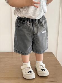 SHEIN Celana Pendek Denim Biru untuk Balita Laki-laki - Light Grey - View 5