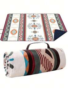 Large Outdoor Picnic Blanket - Waterproof & Sandproof Beach Mat For Family. Foldable PortableCamping Mat For Grass, Travel, Hiking - Green - View 8