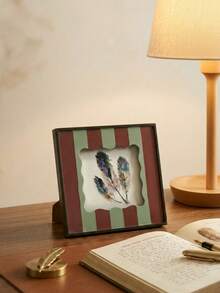 Cirelle Vintage Picture Frame With Stripe Design, Square Bohemian Photo Frame For Tabletop Decor, Retro & Unique Home Accent - multicolor - View 2
