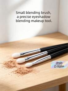Juego de brochas pequeñas para difuminar sombras de ojos, juego de brochas de maquillaje profesionales para párpados, para sombras de ojos y cejas, herramientas de maquillaje, difuminado, contorneado, fijación, regalo gratis, esencial de maquillaje - Negro - Ver 1
