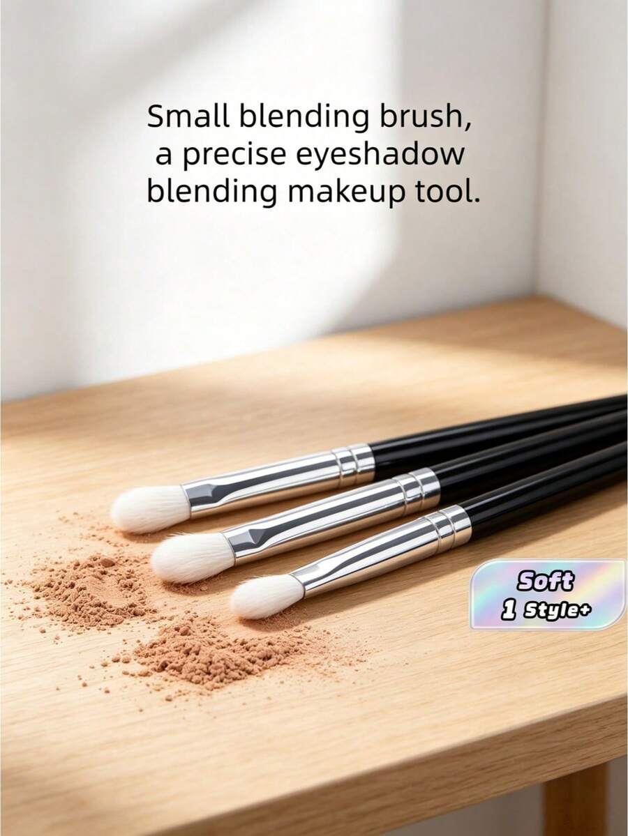 Juego de brochas pequeñas para difuminar sombras de ojos, juego de brochas de maquillaje profesionales para párpados, para sombras de ojos y cejas, herramientas de maquillaje, difuminado, contorneado, fijación, regalo gratis, esencial de maquillaje - Negro - Ver 1