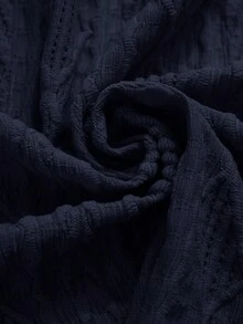 Rusticease Plus Size Women Solid Color Casual Versatile Daily Wear Cardigan - Navy Blue - View 7