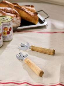 Zazumi 1pc Wooden Handle Can Opener, Random Wood Handle Design - View 2