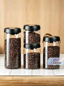 4/2/1 Stück Vakuum-Verschlussgläser, Kaffee-Bohnenlagerflaschen, Küchen-Lebensmittel, Getreide, Teeblätter, Gläser, luftdichte Behälter, Küchenzubehör, frische Aufbewahrungsgläser, Küchenbedarf, Glas-Vorratsbehälter, Vakuum-Verschlussgläser für Kaffeebohnen, Druckpumpen-Vorratsgläser, feuchtigkeitsgeschützte Vorratsgläser, feuchtigkeitsgeschützte Vakuum-Pressgläser - Verschiedenfarbig - Übersicht 1