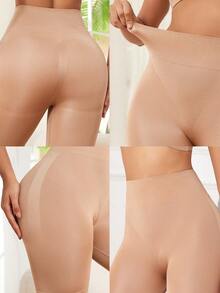 SHAPORA Women Solid Color High Waist Body Shaping Panties - Apricot - View 5