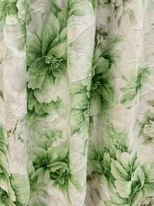 Qadelle Falda de línea A versátil y elegante con diseño floral calado, nueva llegada del verano 2026 - Verde - Ver 5