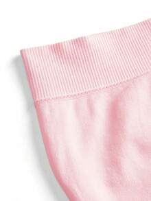 SHEIN 女式纯色弹力舒适防暴露短裤 - 粉色 - 查看 3