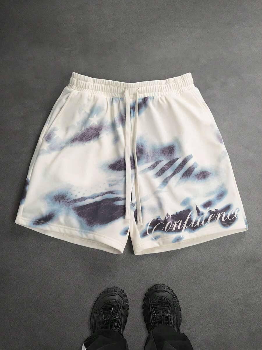 SLATEMANN Men's Summer Casual Zebra Print Drawstring Waist Shorts, Holiday - Multicolor - View 1