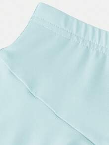 SHEIN Tween Girls' Solid Color Casual Versatile Daily & Sports Skort - Mint Green - View 3