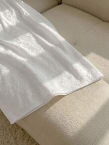 Resyla Ladies Contrast Lace Jacquard Faux Silk Sleeveless Long Nightgown, Moo Moo - White - View 3